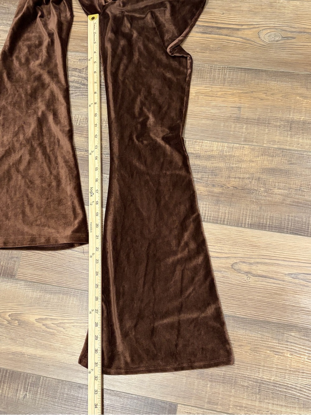 EARTHBOUND trading Co. Brown Velvet corduroy Flare stretch Pants - Picture 9 of 12